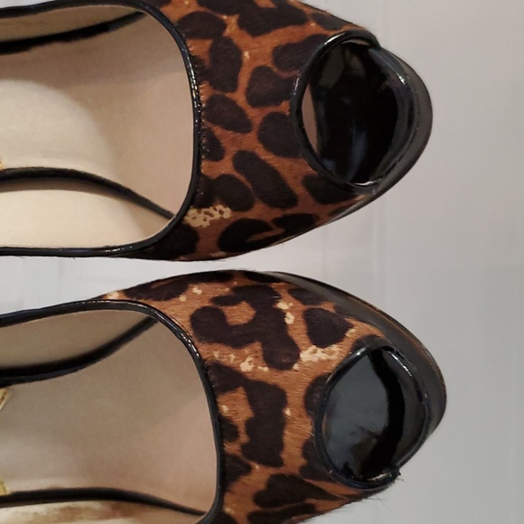 MICHAEL KORS haircalf leopard print platform heels 5.5 - Picture 7 of 13